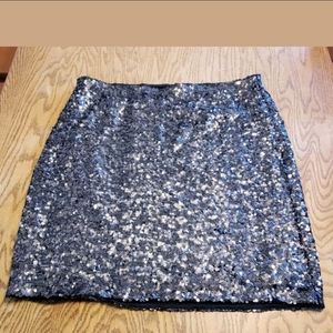 BB Dakota Plus Size 1x Gunmetal Sequin Skirt